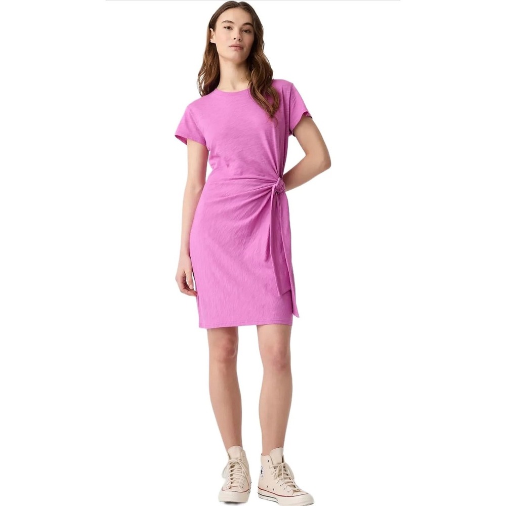 Dip Womens‎ Pink Organic Cotton Side Tie Knit Mini Dress Large NWT